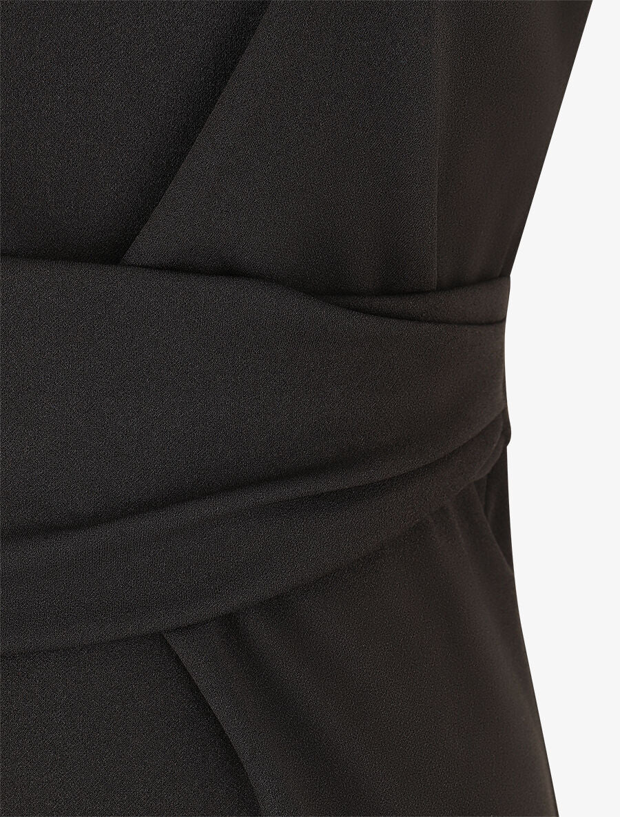 Robe ajustée à pans plissé - Noir - 3