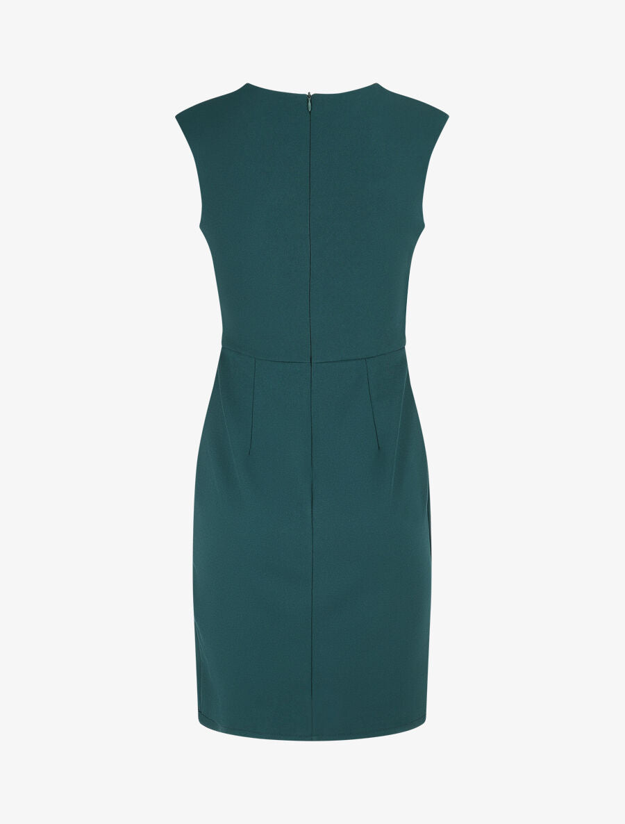 Robe ajustée à pans plissé - Vert - 2