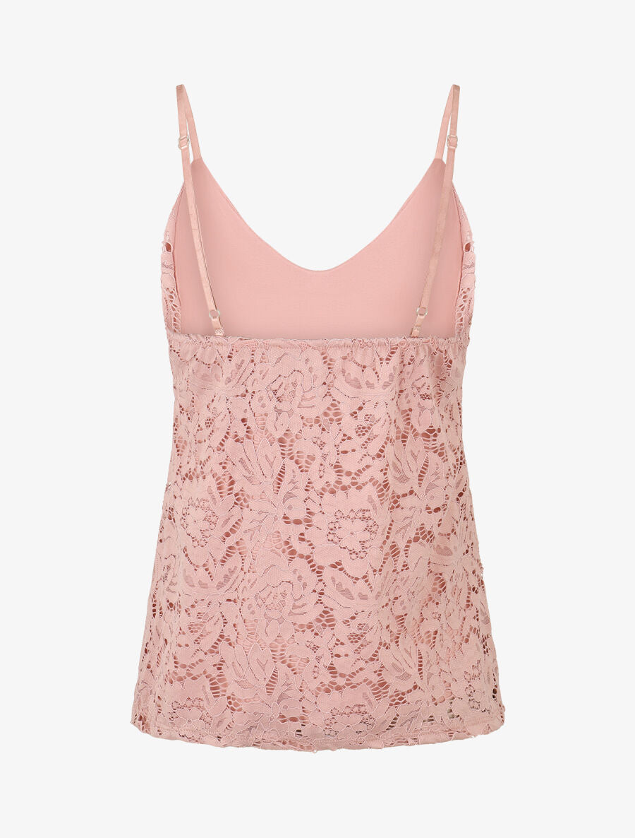 Caraco droit en dentelle - Rose - 2