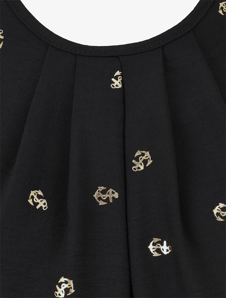 Top sans manches motif ancres irisées - Noir - 3