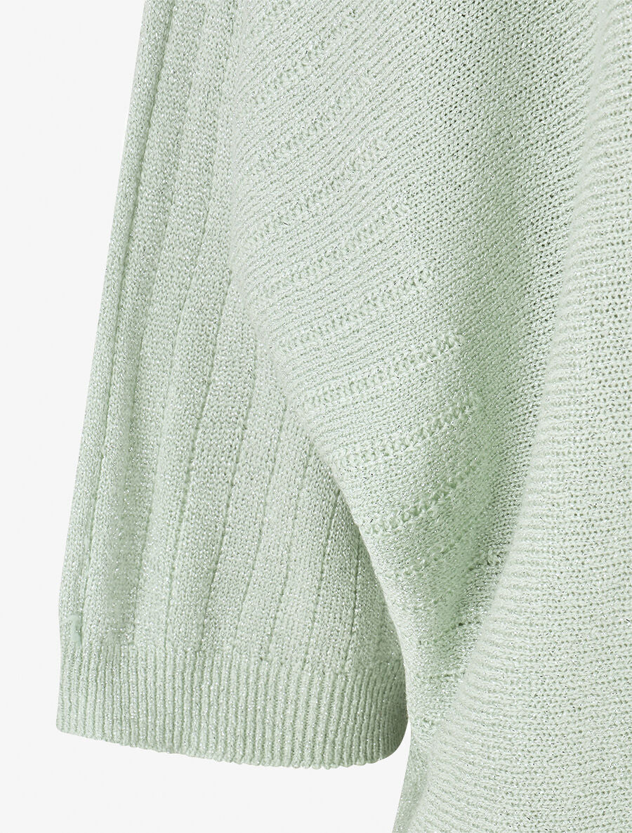 Pull irisé à manches style chauves-souris - Vert d&