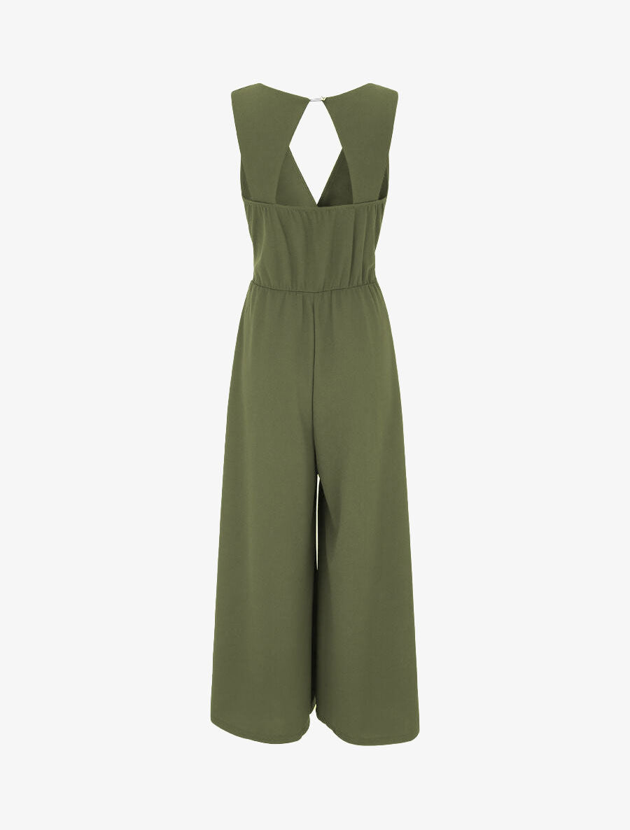 Combinaison unie dos ouvert - Kaki - 2
