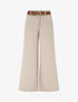 Pantalon long uni élastiqué - Beige - 1