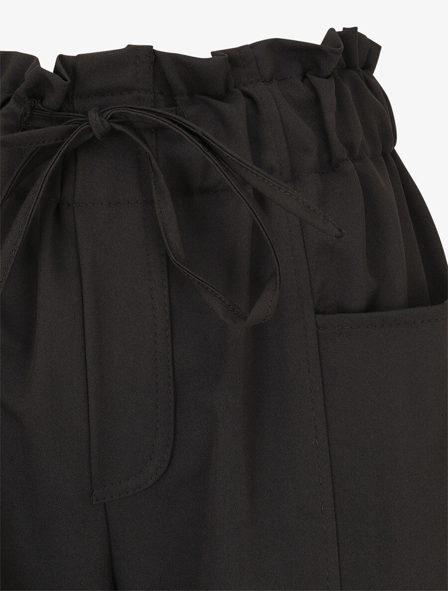 Pantalon droit taille haute élastiquée - Noir - 3