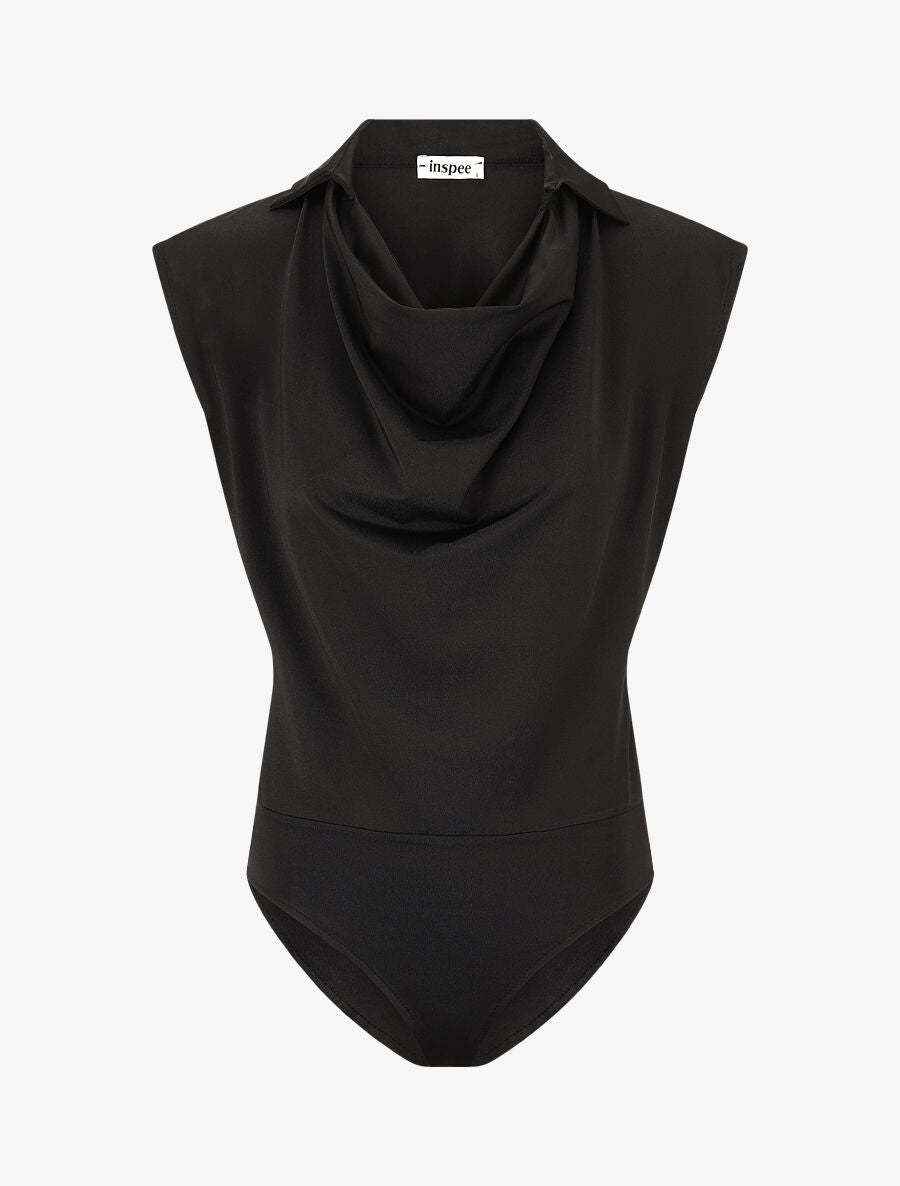 Body uni à col bénitier - Noir - 1