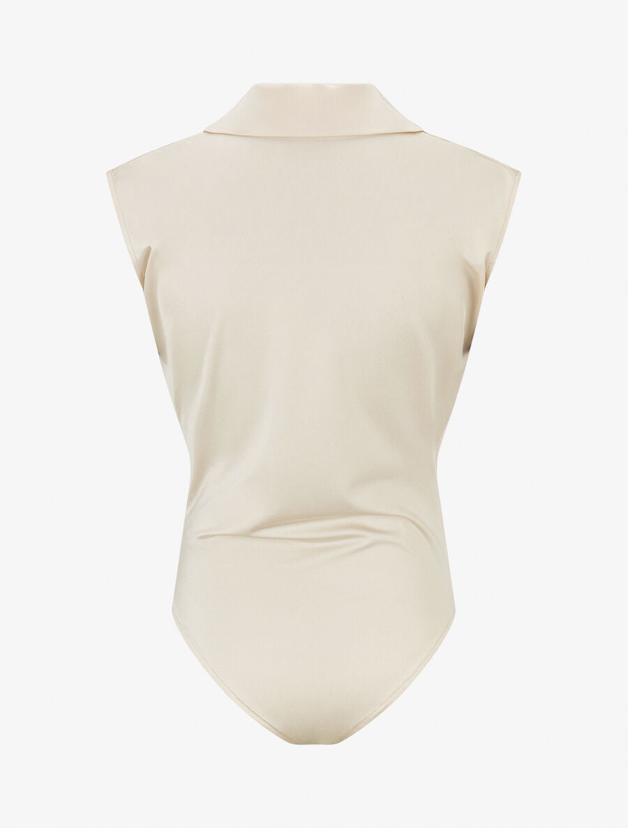 Body uni à col bénitier - Beige - 2