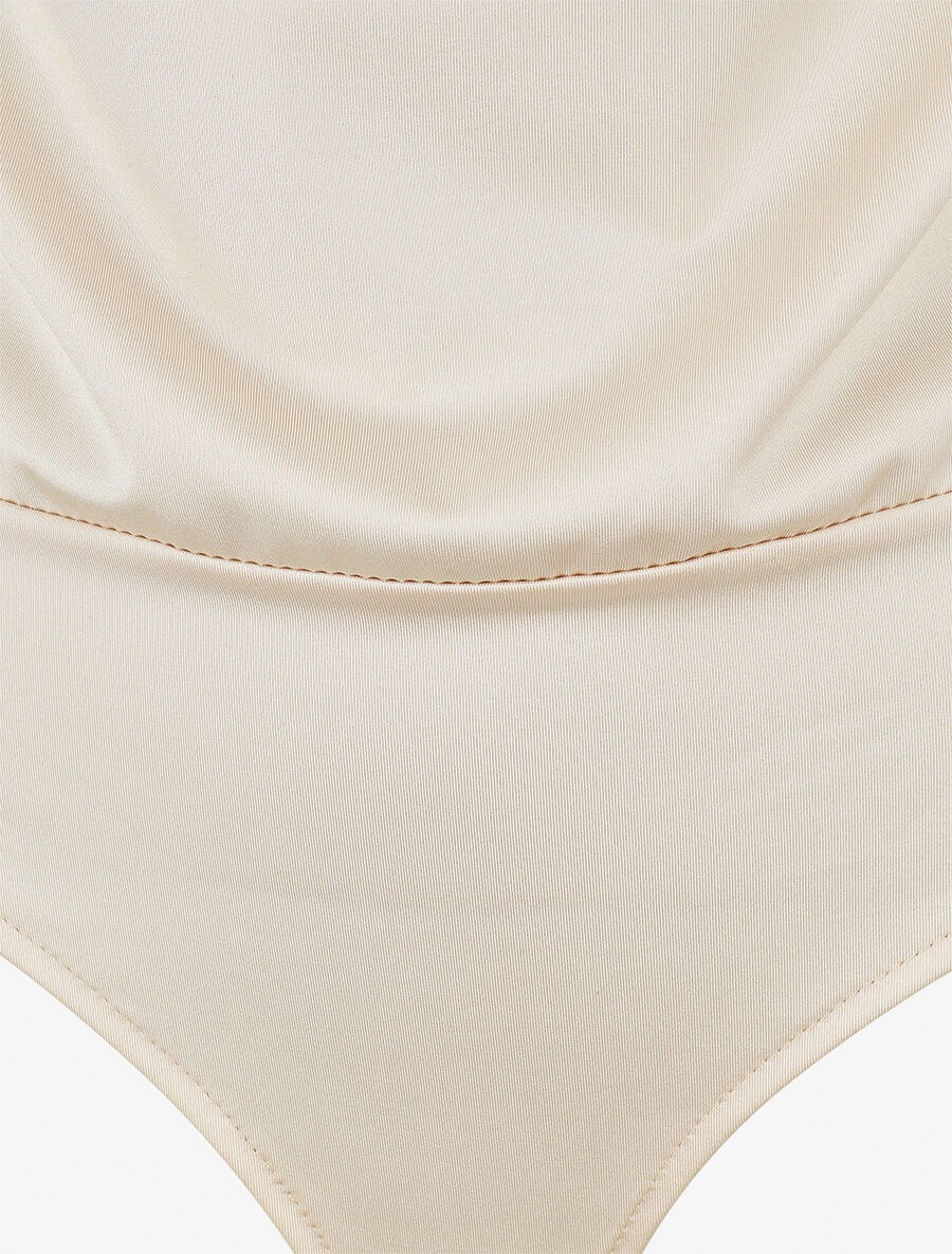 Body uni à col bénitier - Beige - 3