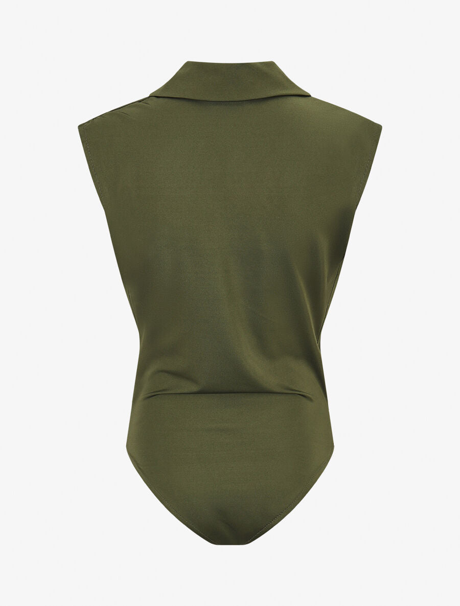 Body uni à col bénitier - Kaki - 2