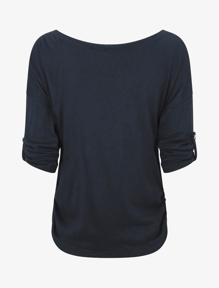 Pull à coeur irisé et sequins - Marine - 2