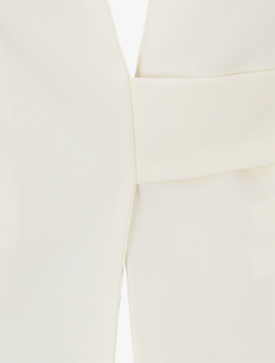 Veste droite unie à liens - Écru - 3