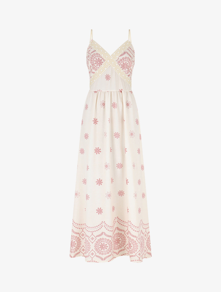 Robe élastiquée imprimé fleurs - Rose - 1