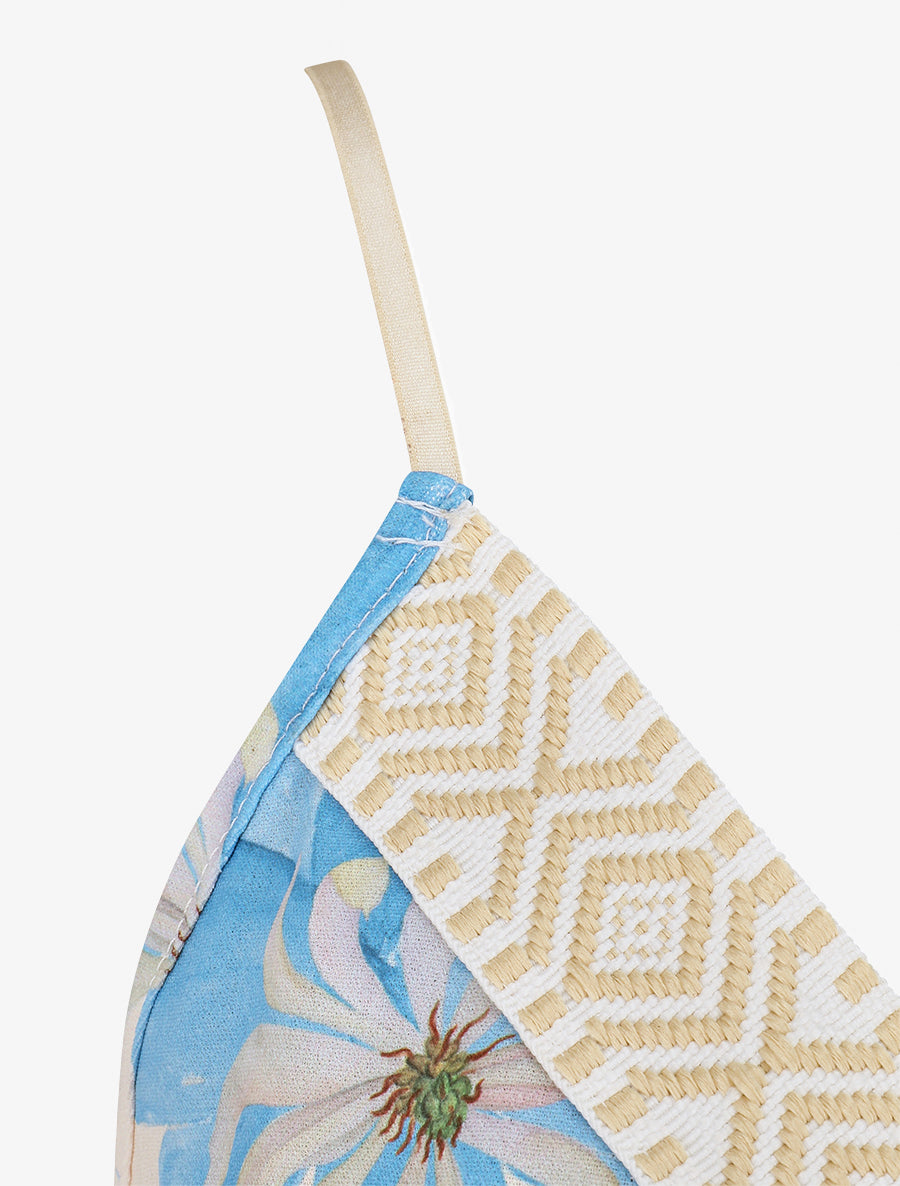 Robe à dos élastiqué imprimé fleurs - Bleu ciel - 3