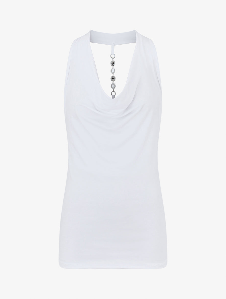 Top ajusté à dos nageur bijou - Blanc - 1