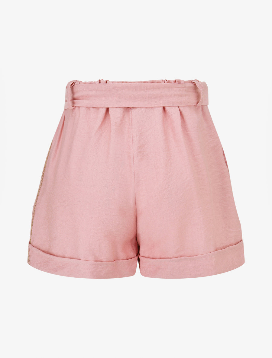 Short uni à revers - Rose - 2
