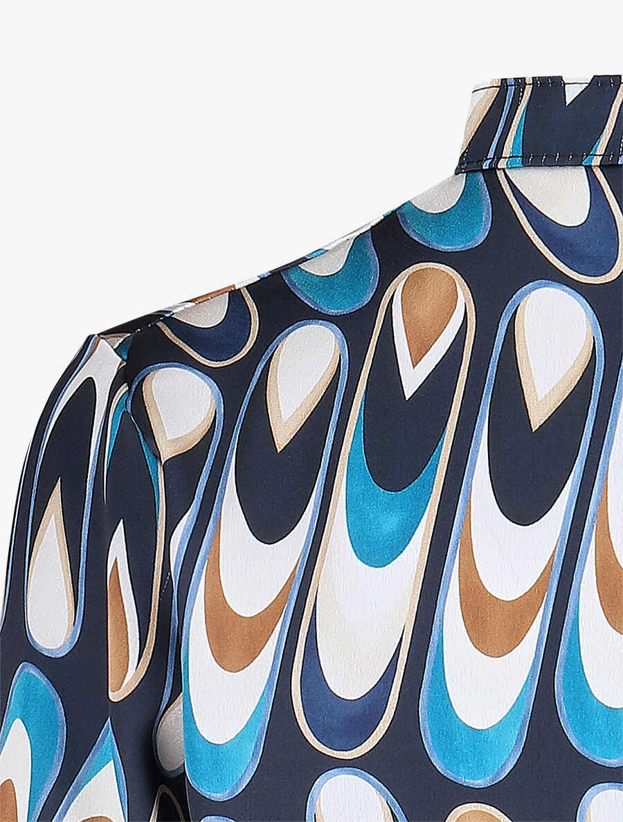 Blouse imprimé graphique - Marine - 3