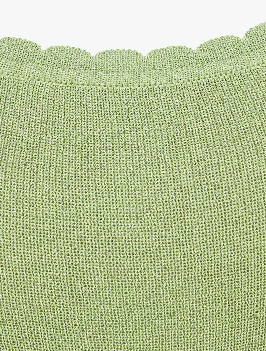 Débardeur irisé à col ondulé - Vert pomme - 3