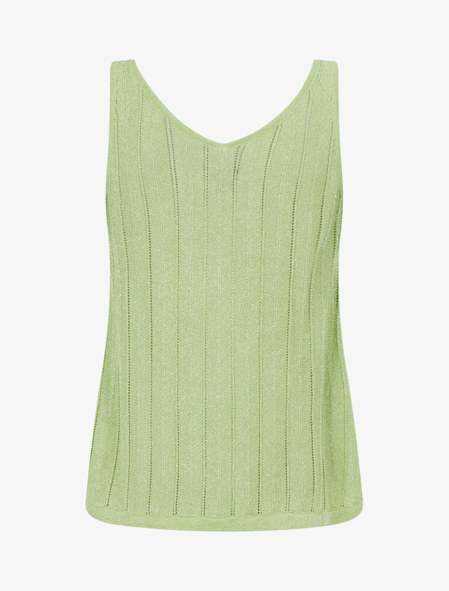 Débardeur en maille fine côtelée - Vert pomme - 2