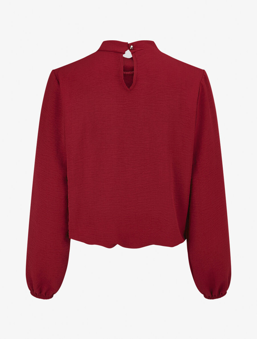 Blouse à plis croisés - Lie de vin - 2