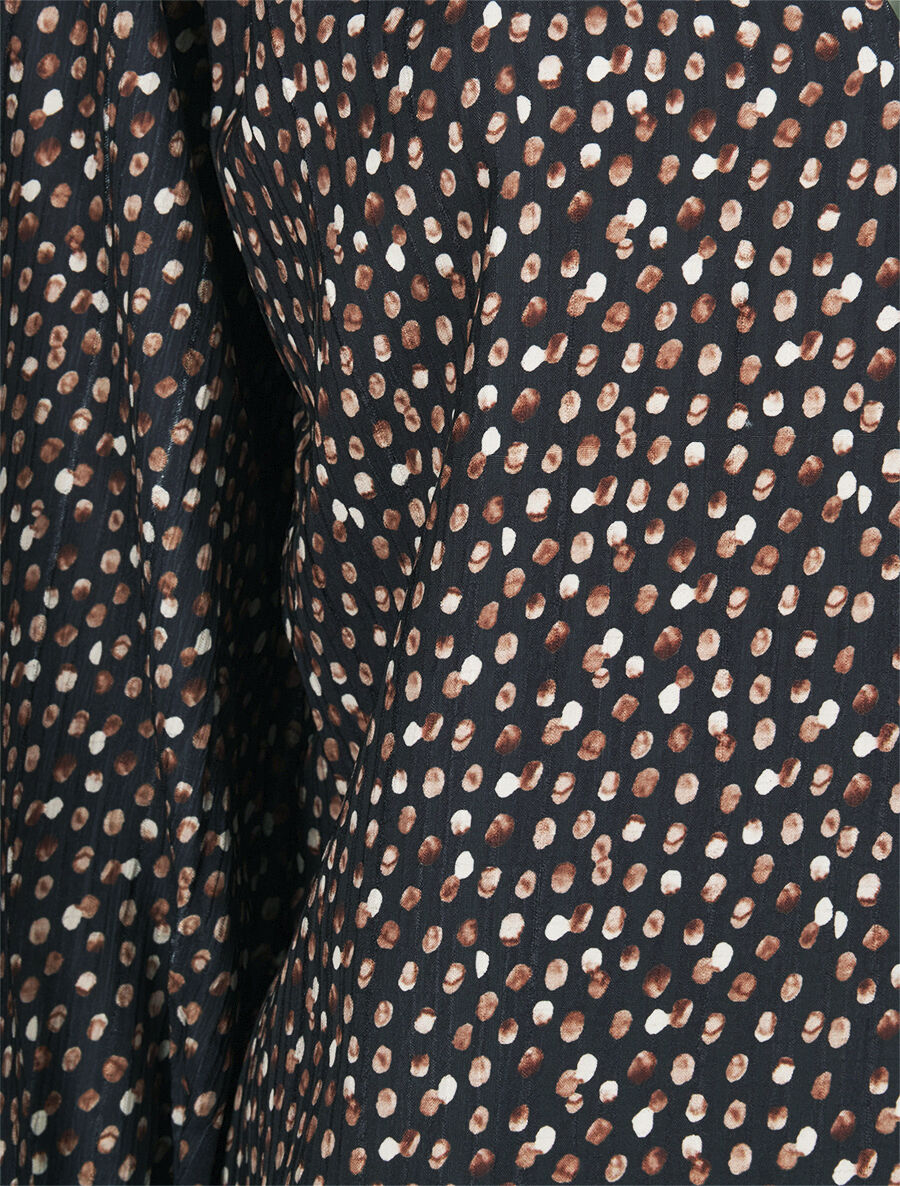 Blouse cache-coeur imprimé pois - Noir - 3