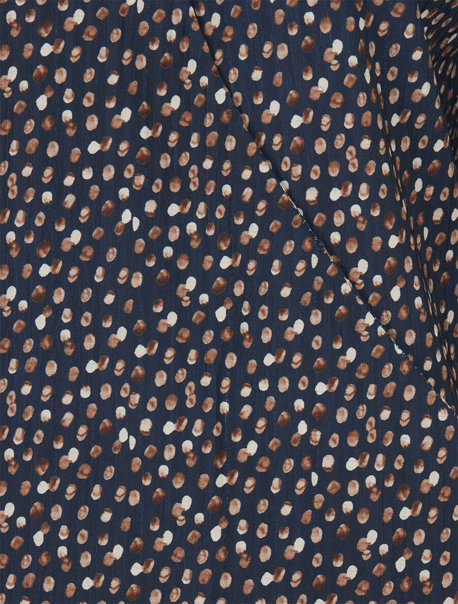 Blouse cache-coeur imprimé pois - Marine - 3