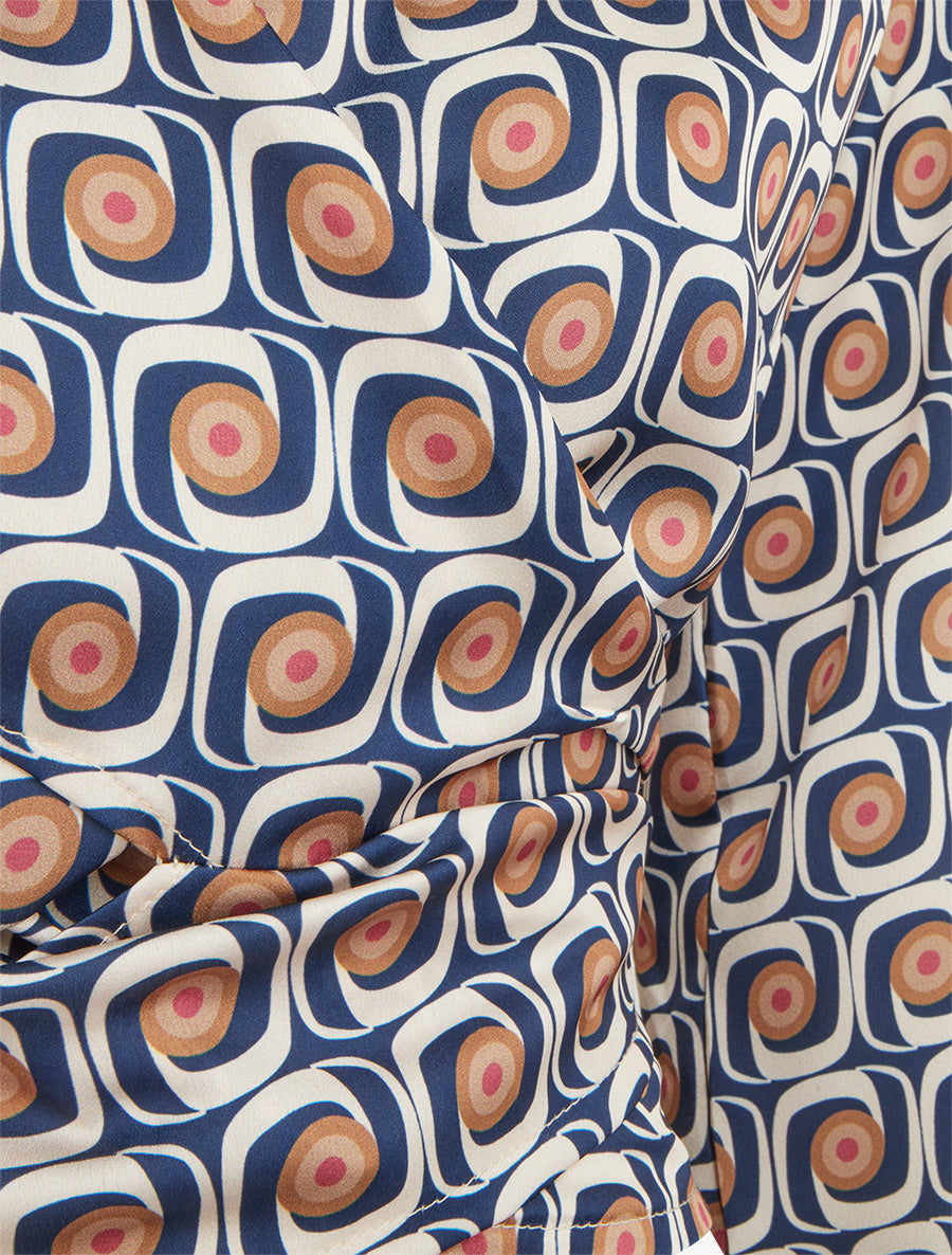 Crop-top cache-coeur satiné imprimé 70&