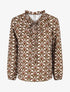 Blouse fluide à imprimé graphique - Camel - 4
