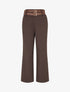 Pantalon droit à double ceintures - Marron - 1