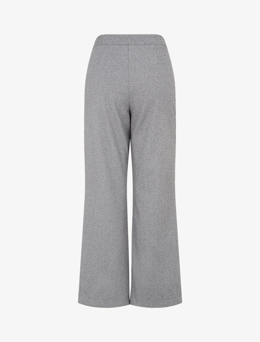 Pantalon à pont droit imprimé chevron - Gris - 2
