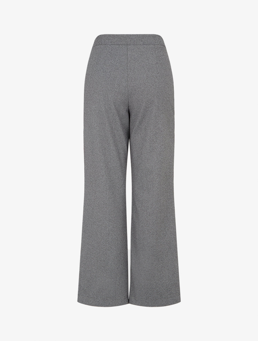 Gerade Marlenehose mit Zickzack-Print. - Grau