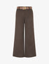 Pantalon ample imprimé chevron - Marron - 1
