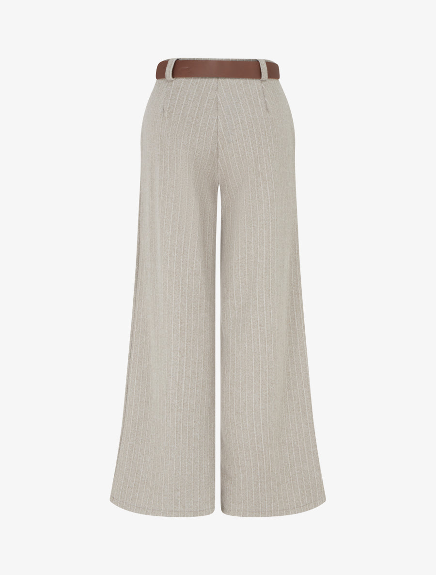 Pantalon ample à rayures - Beige - 2