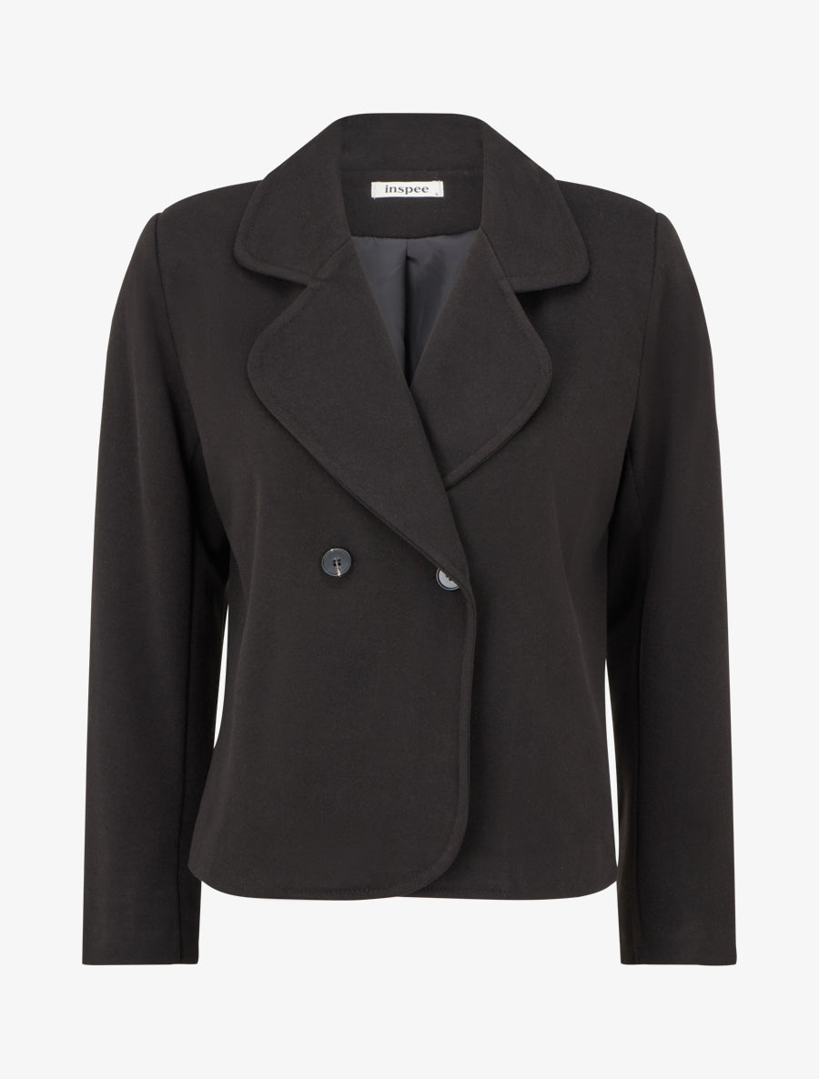 Veste droite croisée - Noir - 1