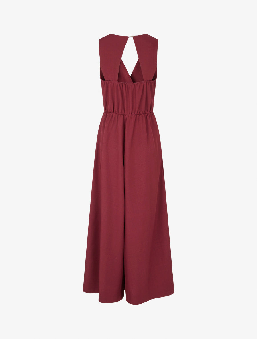 Combinaison unie à ouverture au dos - Bordeaux - 2