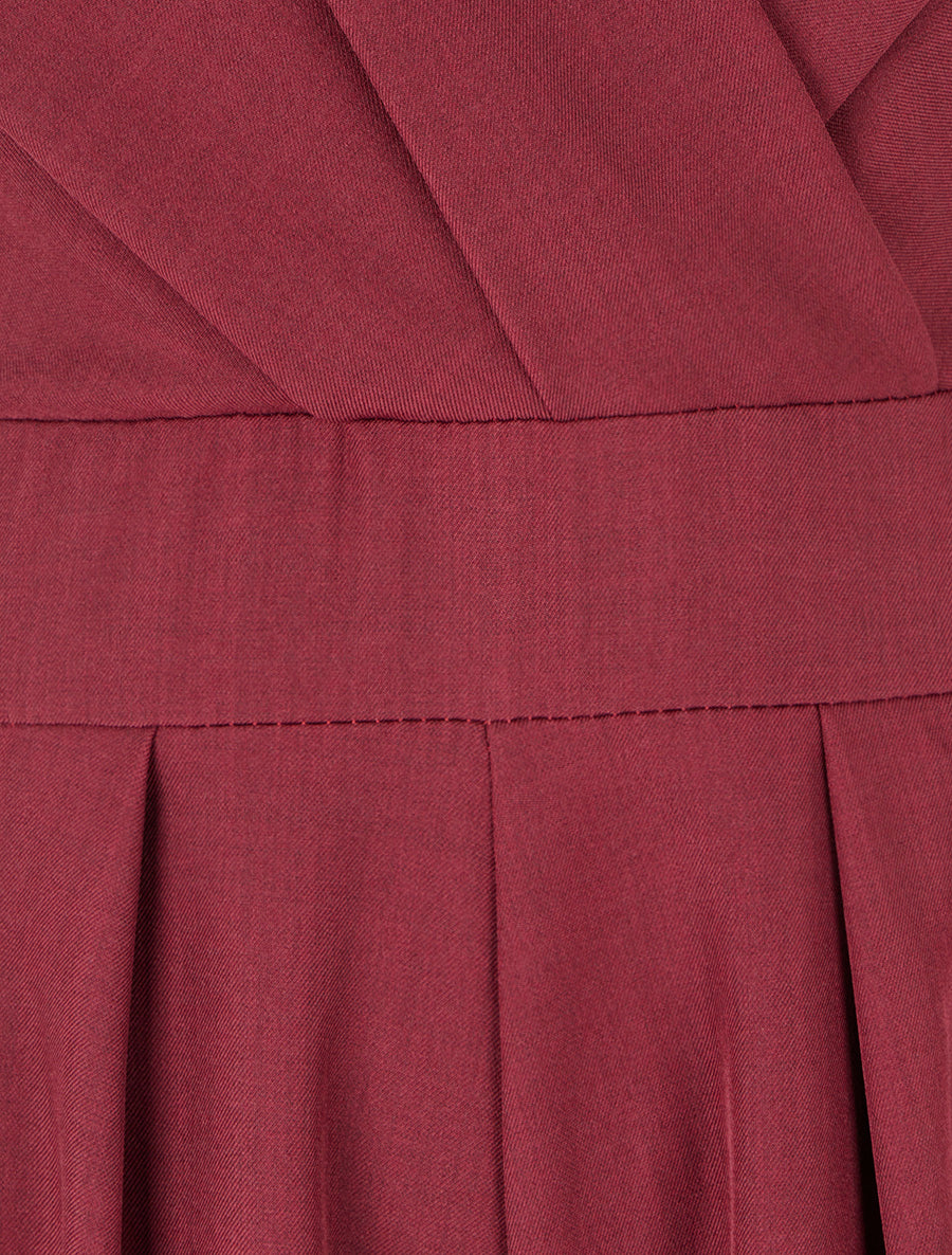 Combinaison unie à ouverture au dos - Bordeaux - 3