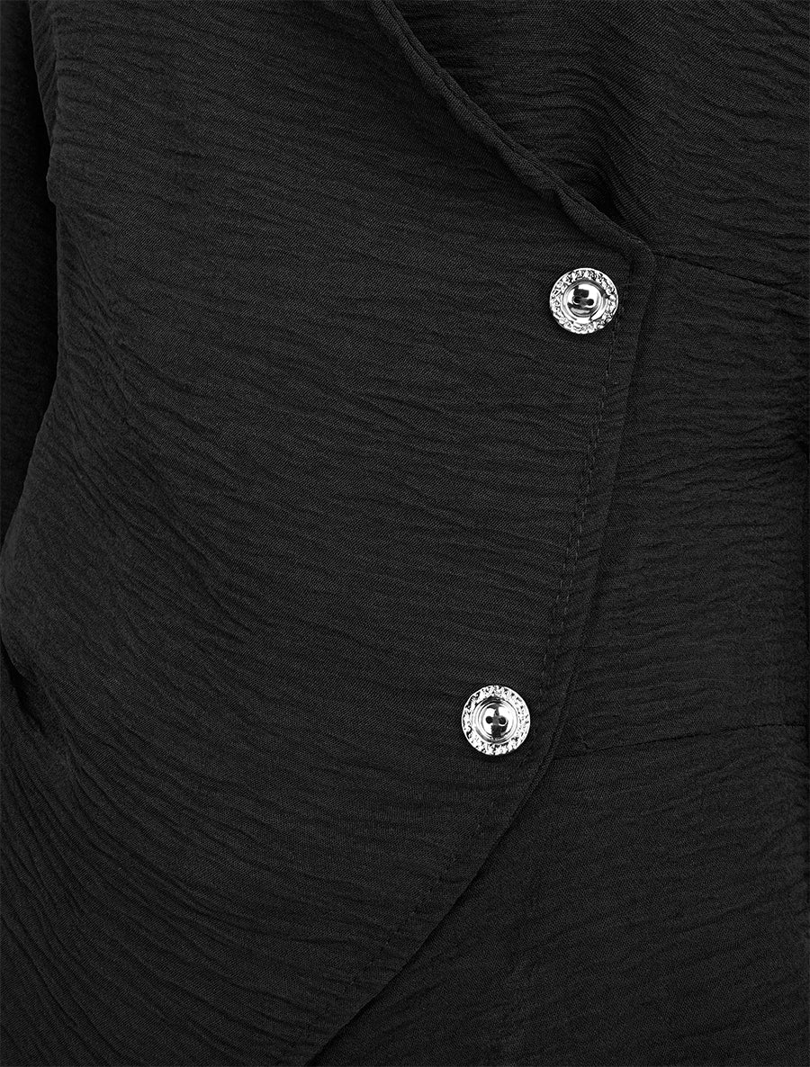 Chemisier cintré asymétrique - Noir - 3