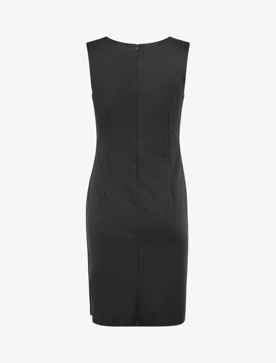 Robe style portefeuille à col rond - Noir - 2