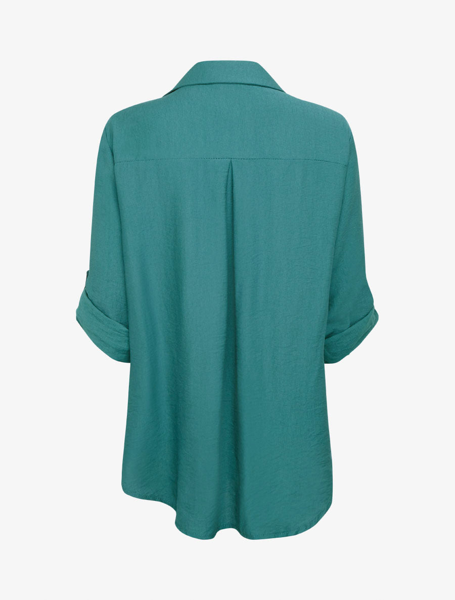 Chemise asymétrique effet drapé - Vert foncé - 2