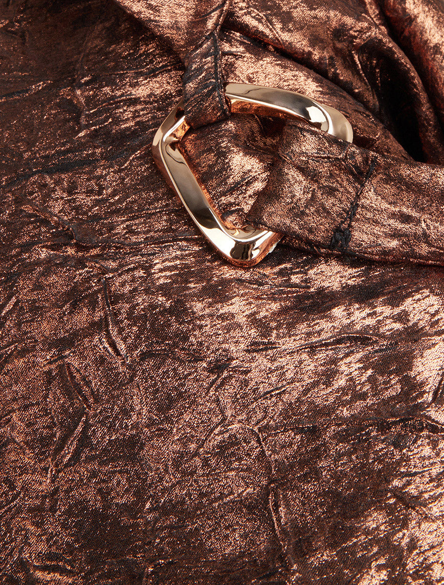 Top droit irisé à col bénitier - Rouille - 3