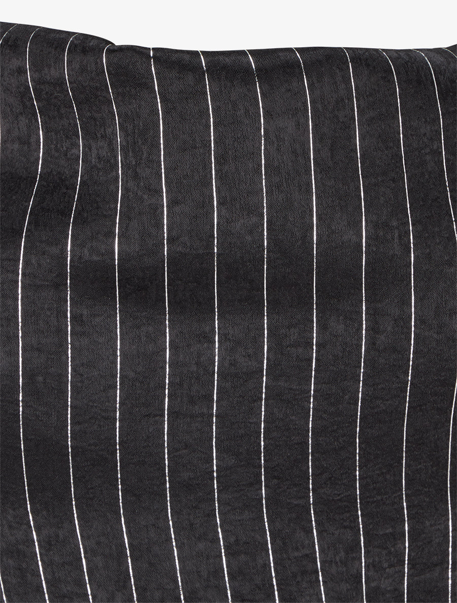 Robe longue à rayures irisées - Noir - 3