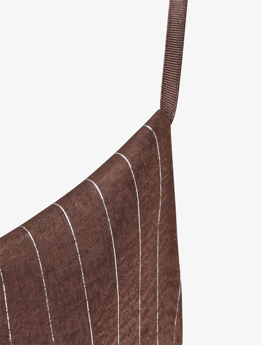 Robe longue à rayures irisées - Marron - 3