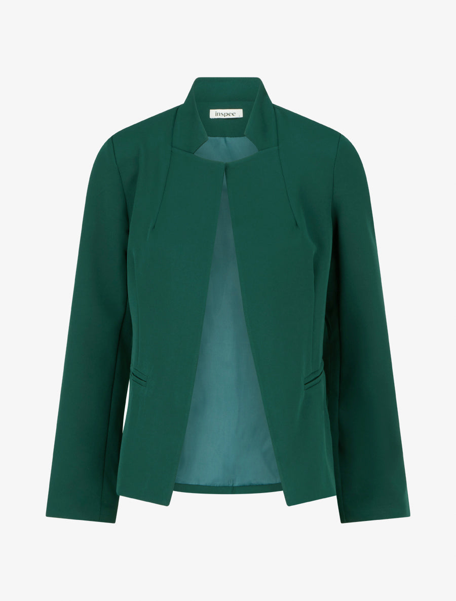 Blazer uni basique - Vert sapin - 1