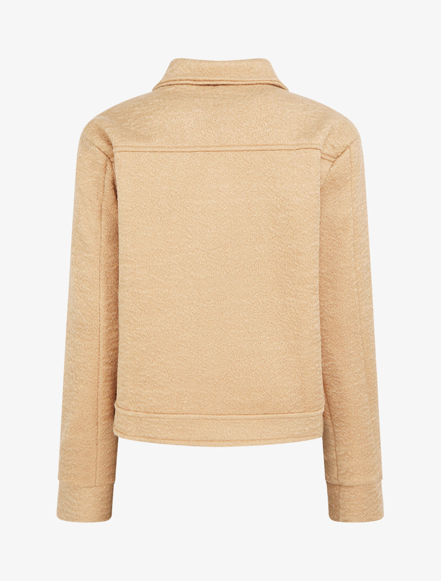 Manteau court à poches à rabat - Beige - 2