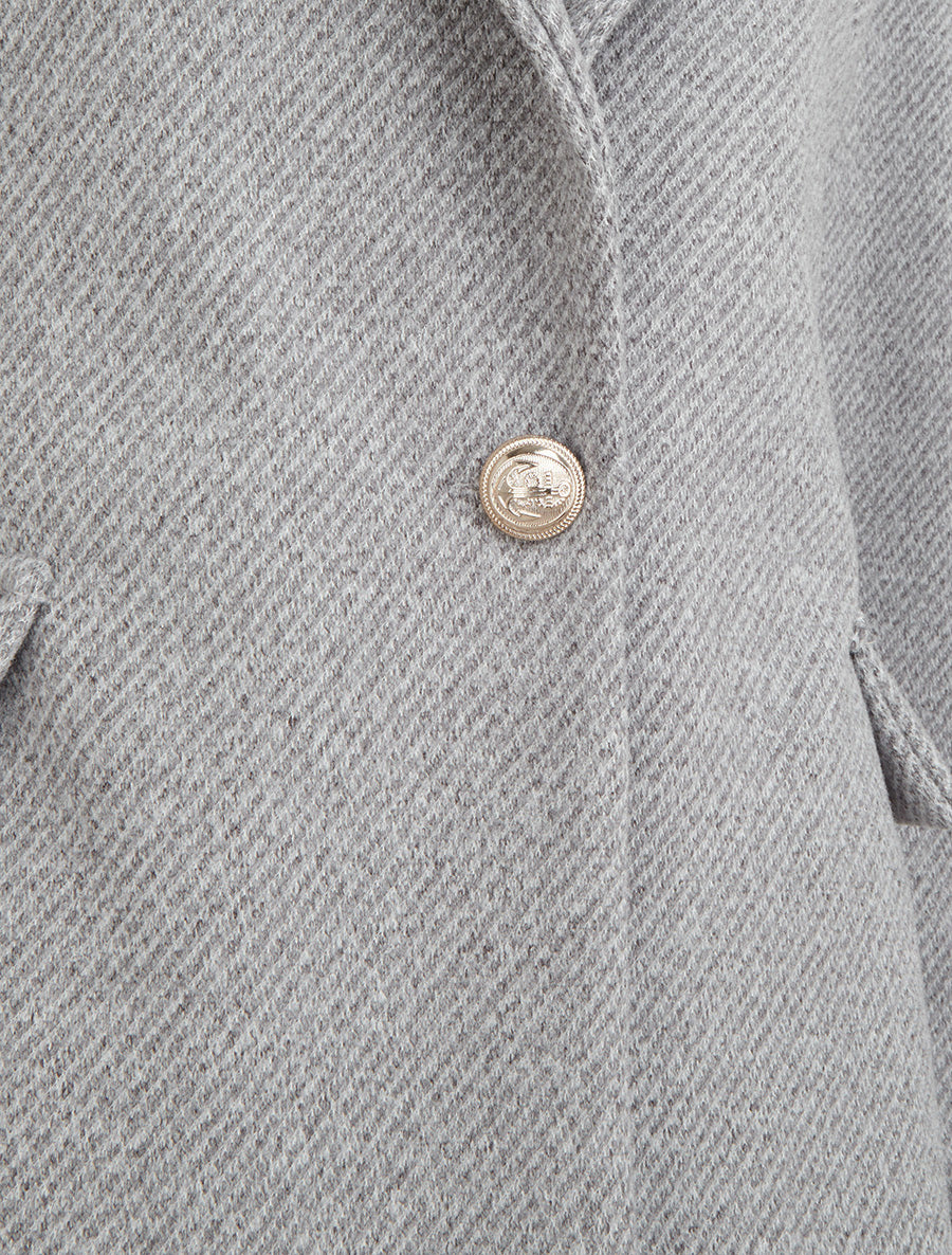 Manteau court à poches décoratives - Gris - 3