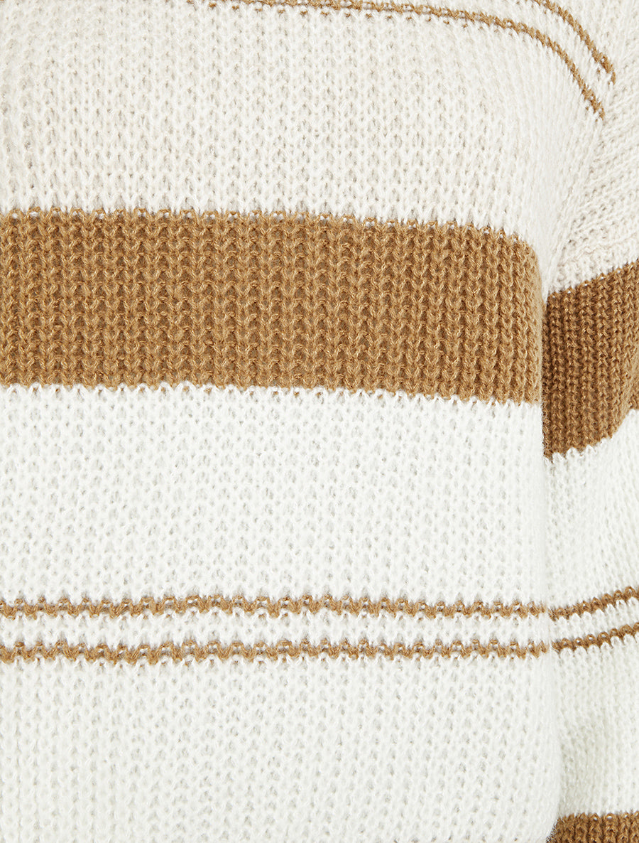 Pull en maille à bandes contrastantes - Beige/camel - 3