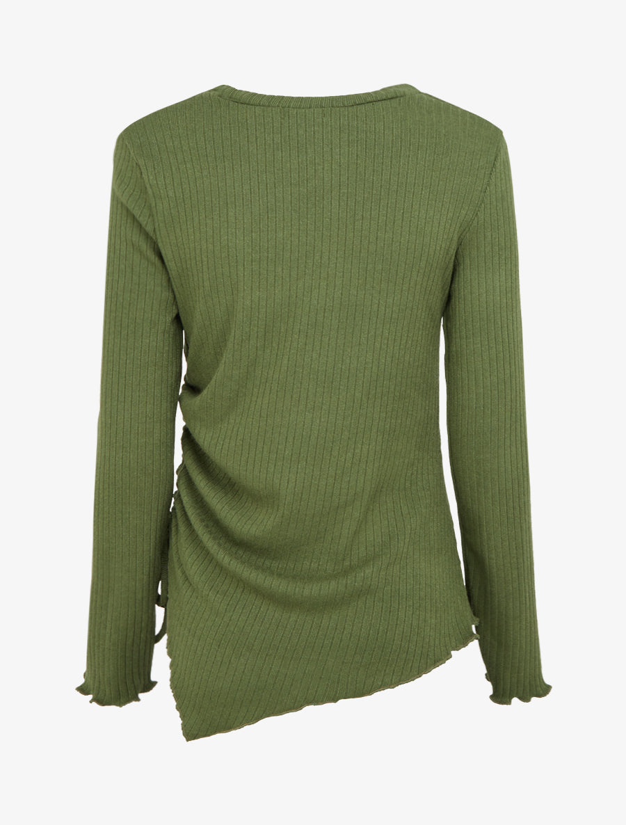 Pull asymétrique et cordons de serrage - Kaki - 2