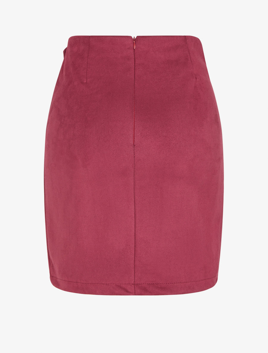 Jupe style portefeuille à oeillet - Lie de vin - 2