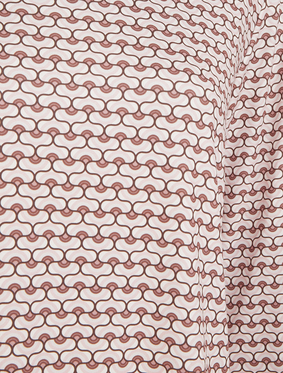 Top imprimé rétro à col roulé - Beige - 3