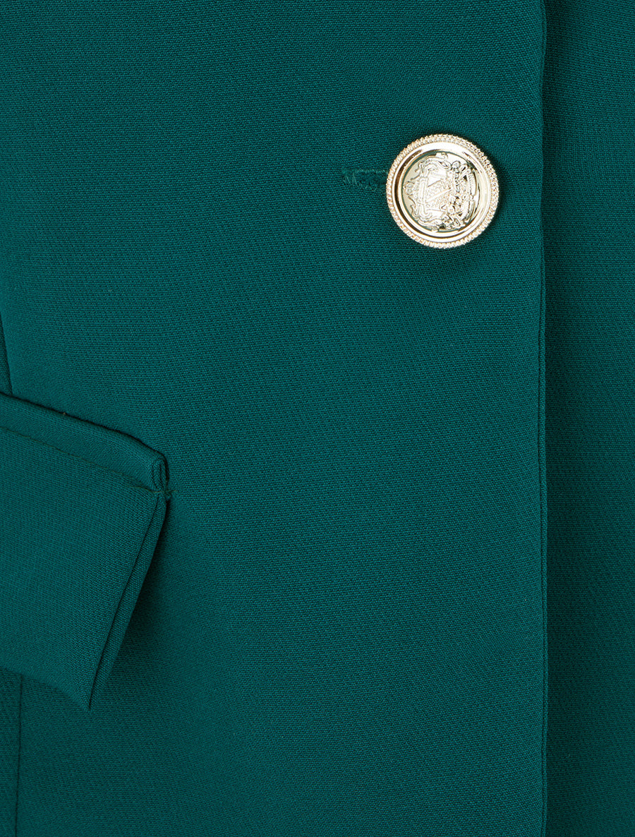 Blazer uni boutonné - Vert sapin - 3