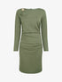 Robe droite à col bateau bijou - Kaki - 1