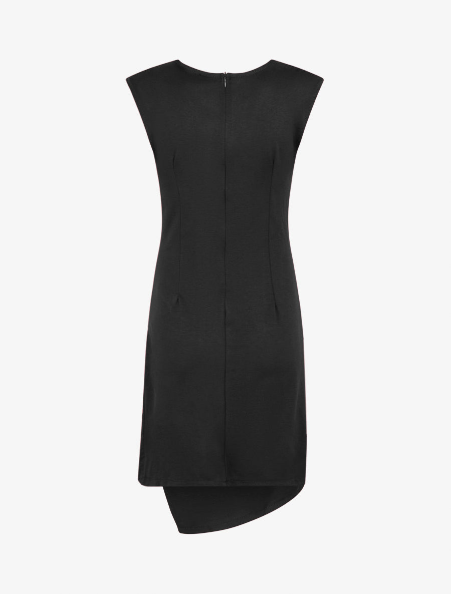 Robe style portefeuille à col bijou - Noir - 2
